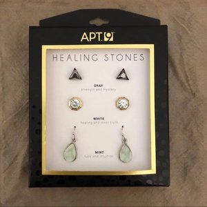 Apt 9 healing stones earrings trio
